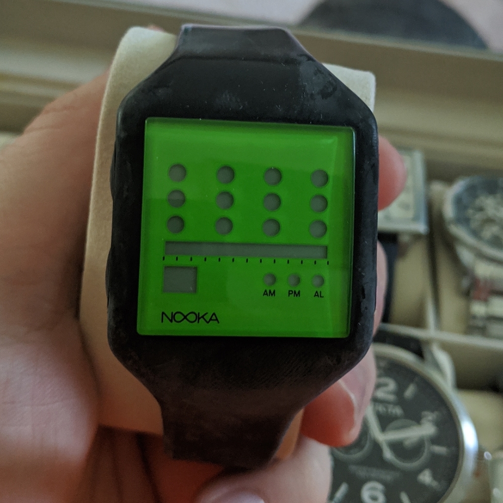 Nooka Zub Zot watch, black and green